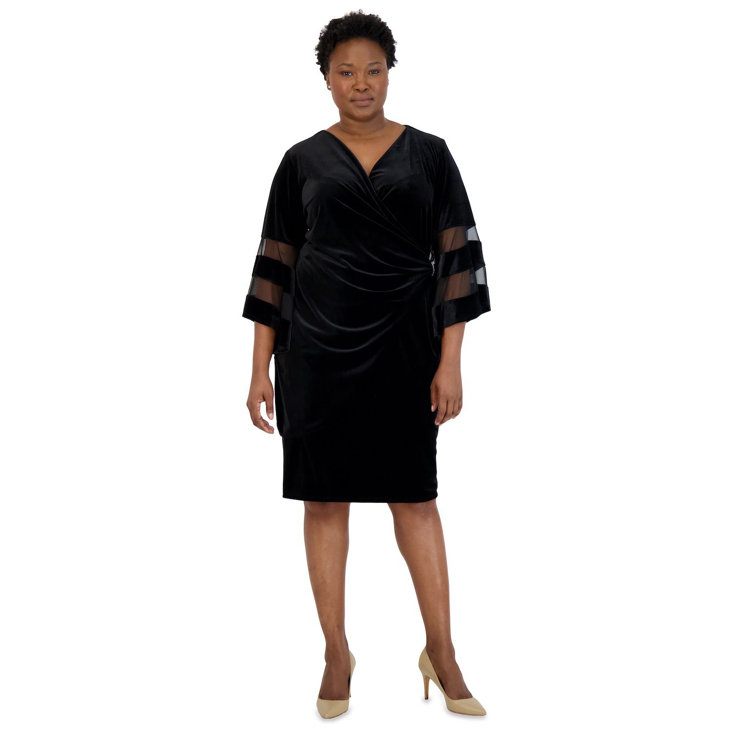 R☀M Richards Bell-Sleeve Faux Wrap Dress